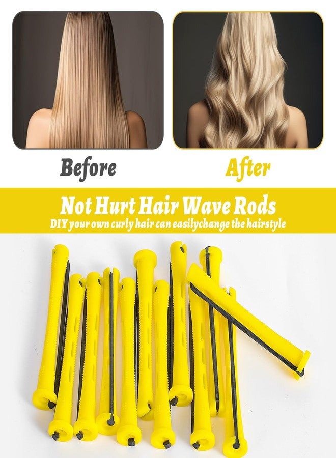 Sibba 60Pcs Hair Perm Pods Set, Plastic Hair Perming Rollers Kit, Rollers Cold Wave Curlers for Hairdressing Styling Salon Home Use, Yellow - Image 5